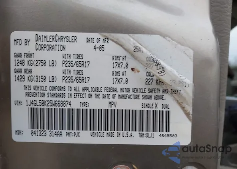 2005 Jeep Liberty Limited Edition from USA, damaged, VIN 1J4GL58K25W668874